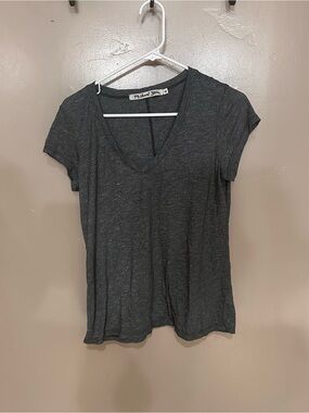 Michael Stars Brooklyn Heathergray Gray V-Neck Tee Jersey